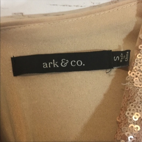 Arc & Co. Dress Sequins Champagne Mini Cocktail - Picture 3 of 5